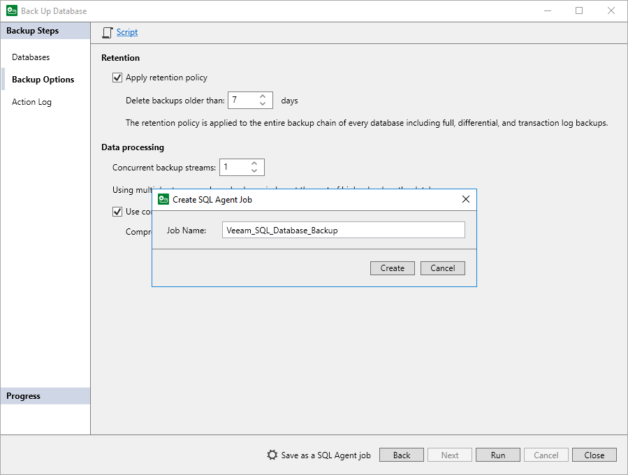 Saving Backup Settings as SQL Agent Job