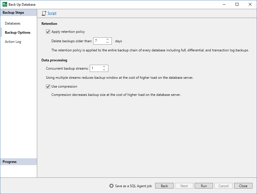 Step 3. Specify Backup Options