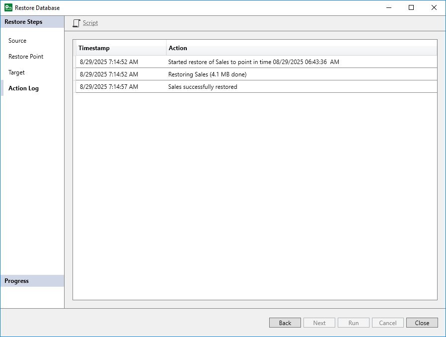 Step 5. Monitor Restore Process