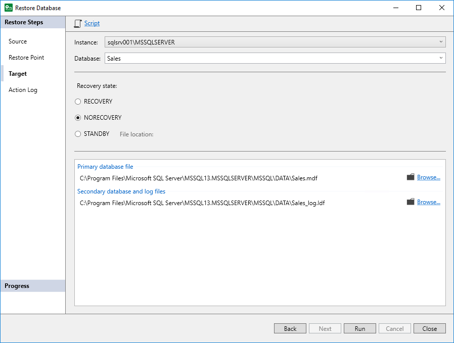 Step 4. Specify Restore Target