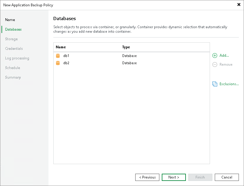Step 3. Specify Databases