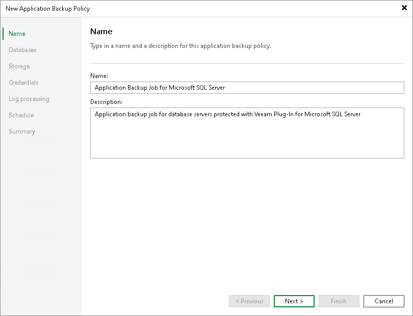 Step 2. Specify Policy Name