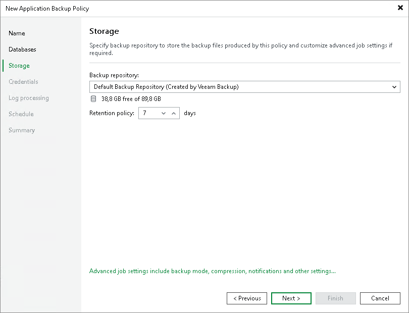Step 4. Specify Storage Settings