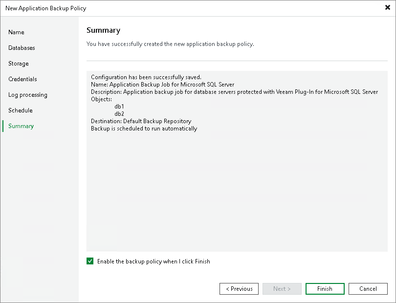 Step 9. Review Policy Settings