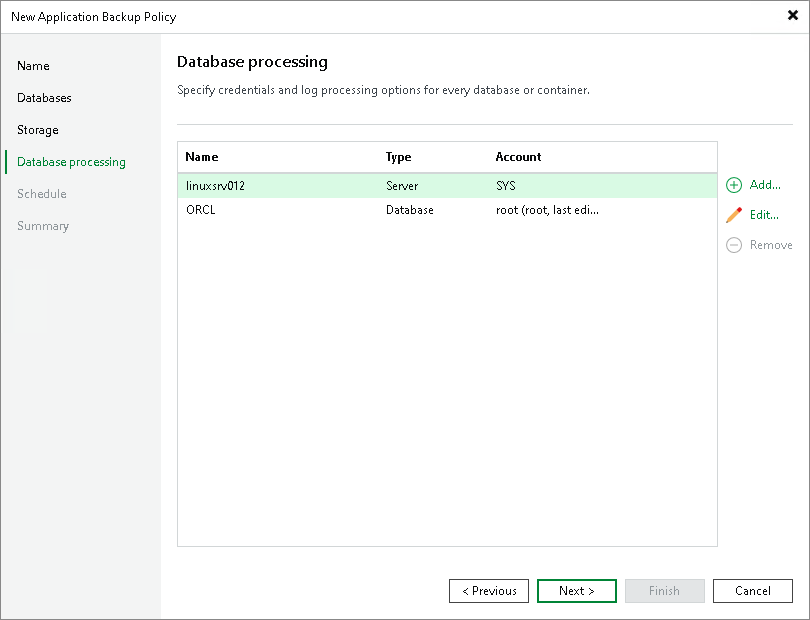 Step 6. Specify Database Processing Settings
