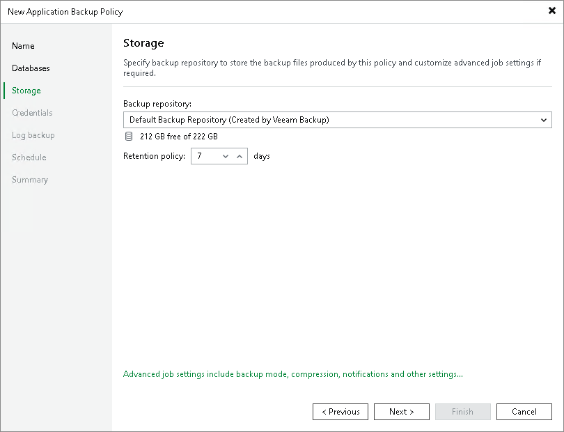 Step 4. Specify Storage Settings