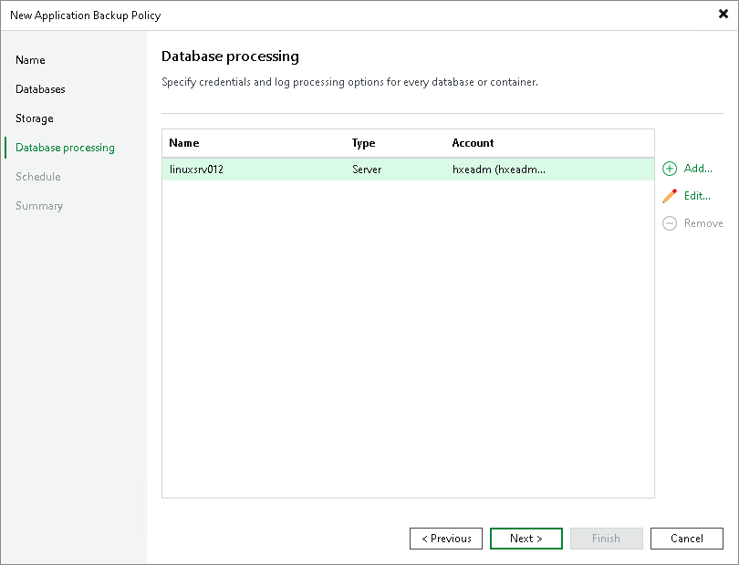 Step 6. Specify Database Processing Settings