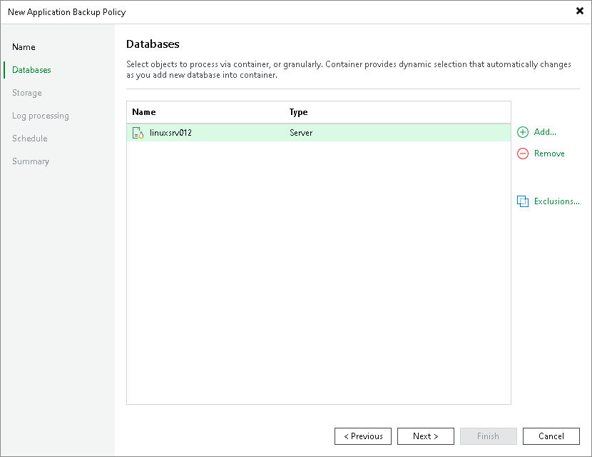 Step 3. Specify Databases
