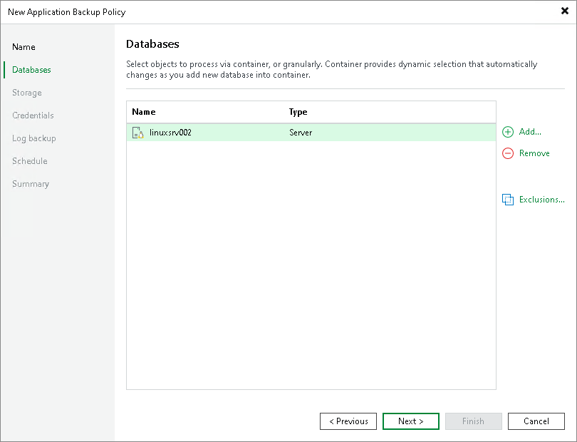 Step 3. Specify Databases