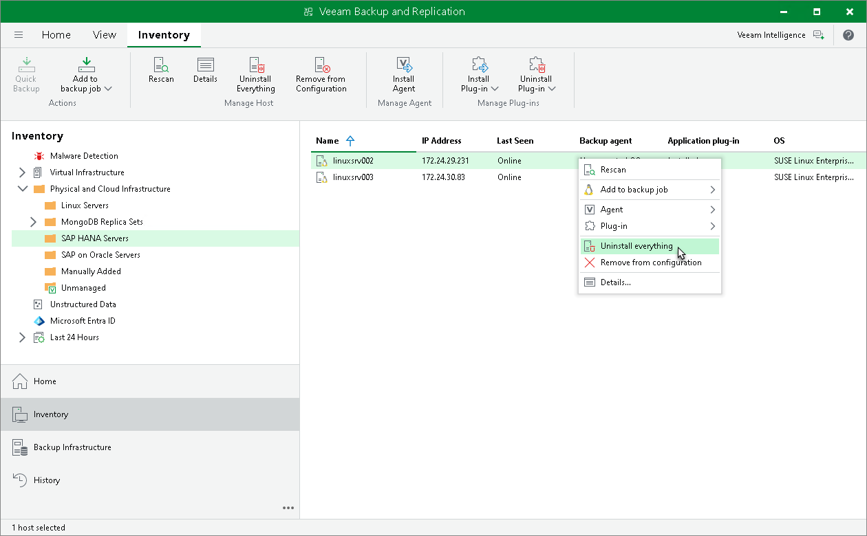 Uninstall All Veeam Agents and Veeam Plug-ins
