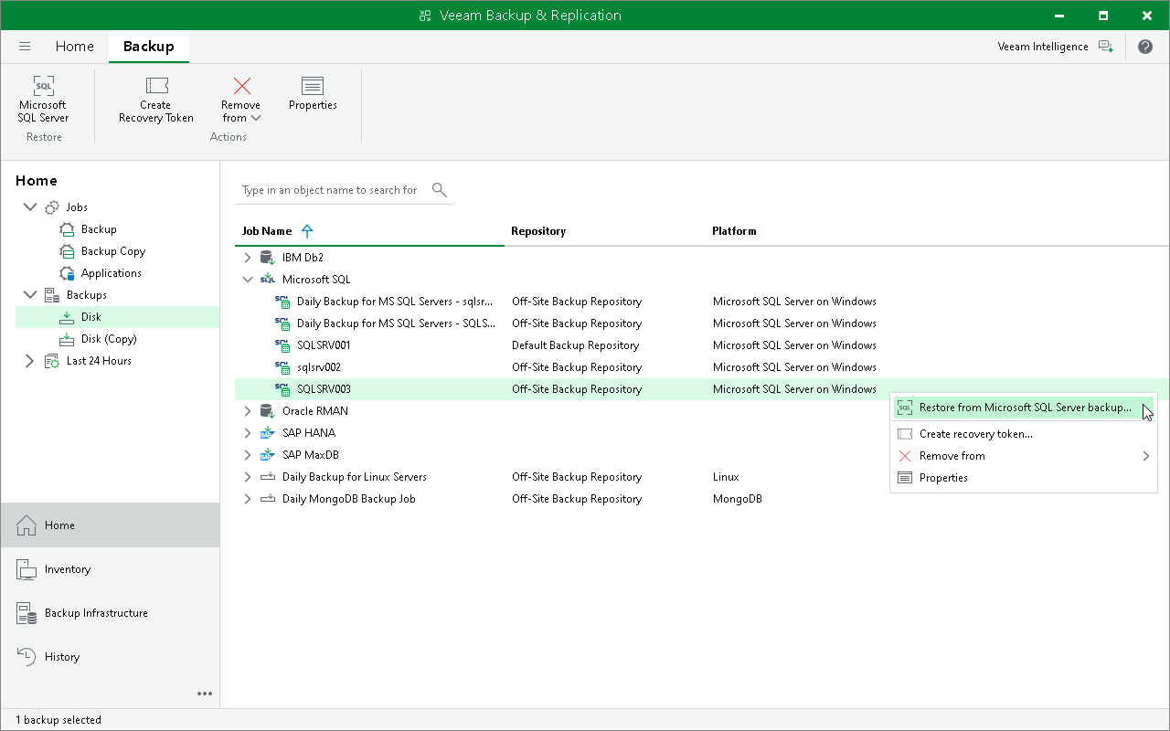 Backup in Veeam Backup & Replication