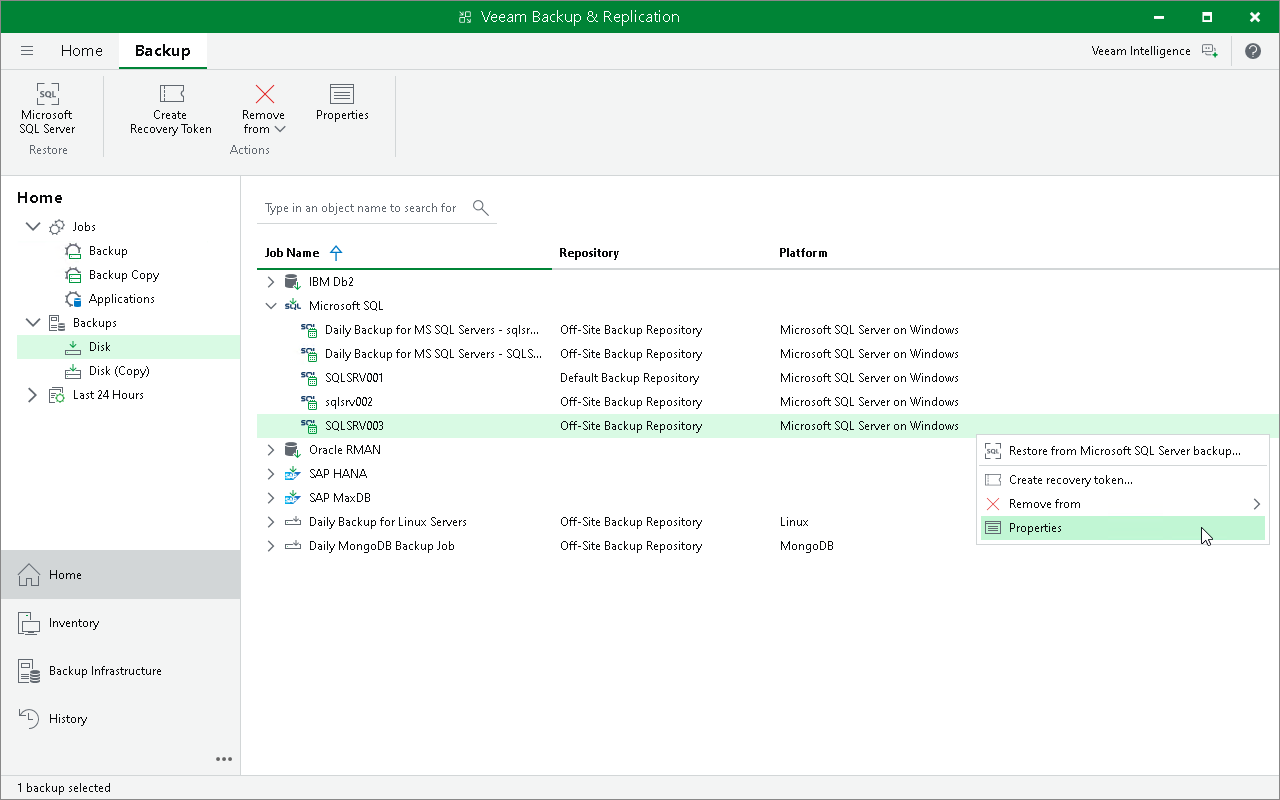 Backup in Veeam Backup & Replication