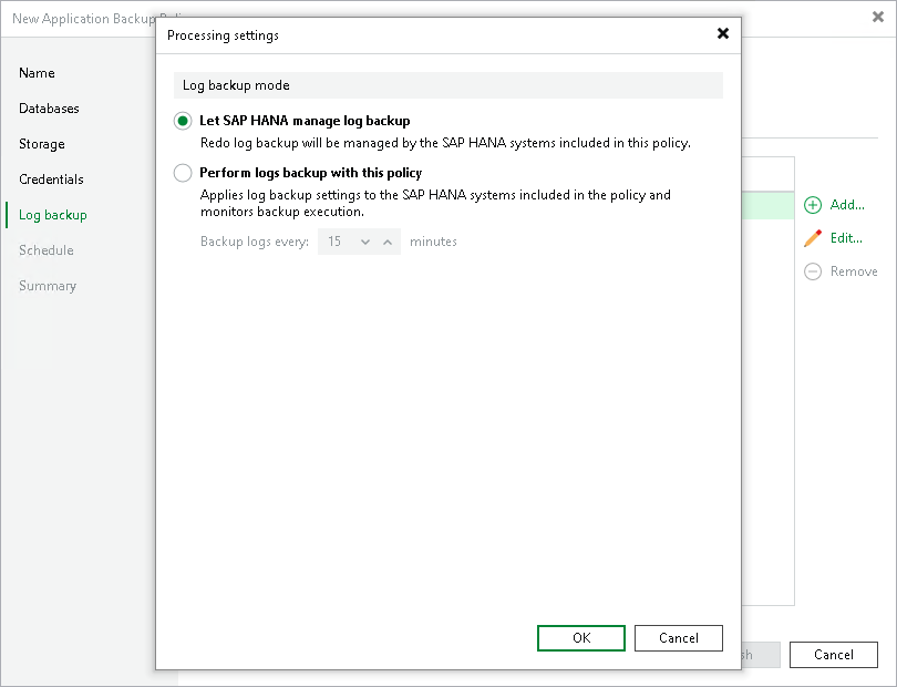 Processing Settings