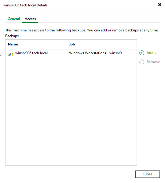 Managing Backup Access