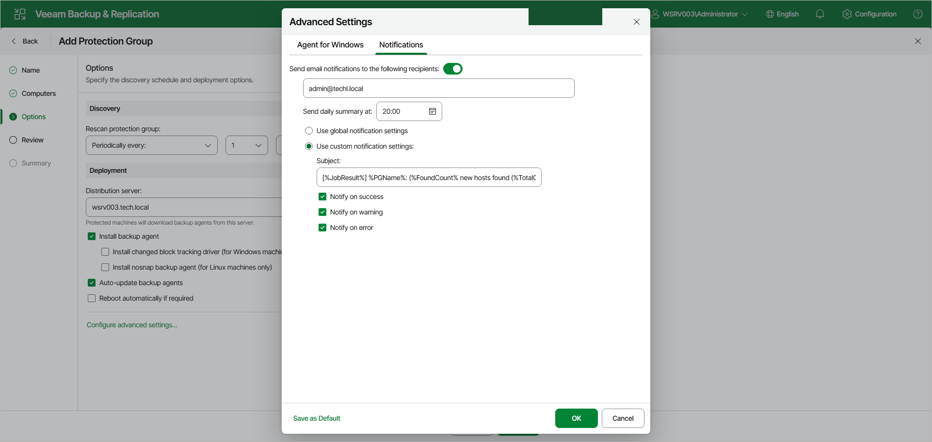 Specify Notifications Settings