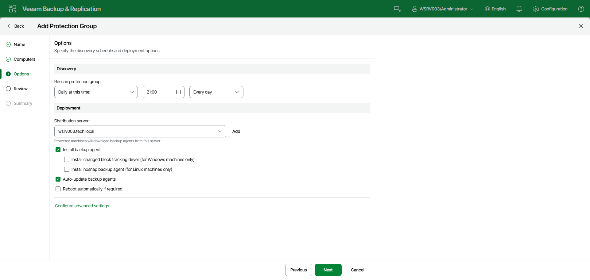 Specify Discovery and Deployment Options