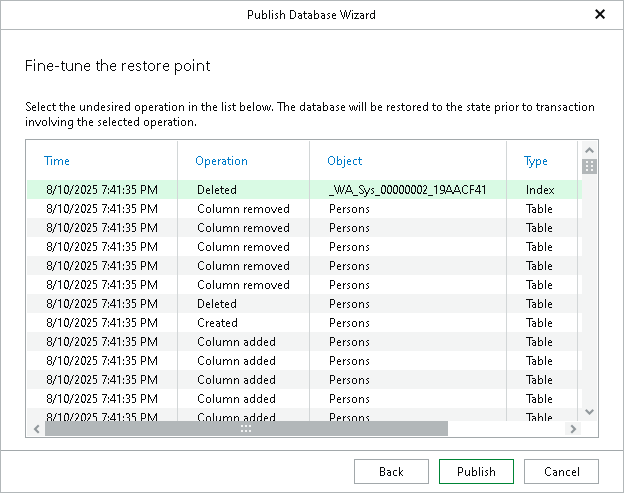 Fine-Tuning Restore Point