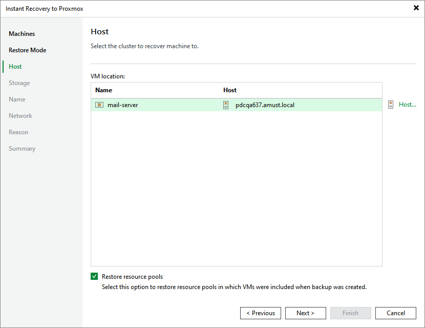 Step 4. Specify Target Host