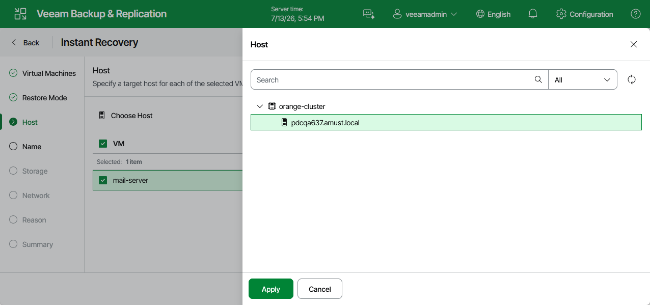 Step 4. Specify Target Host