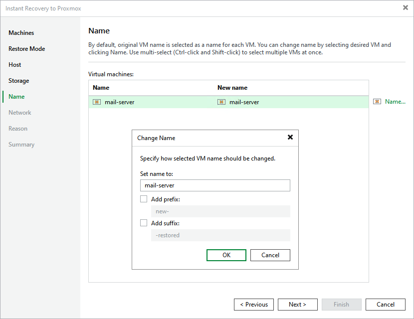 Step 6. Specify VM Name
