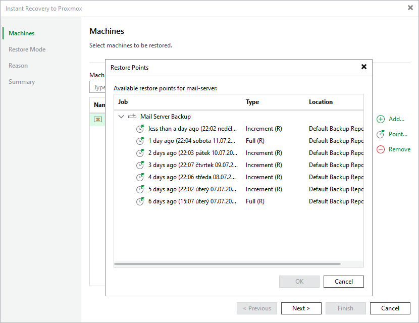 Step 2. Select Restore Point