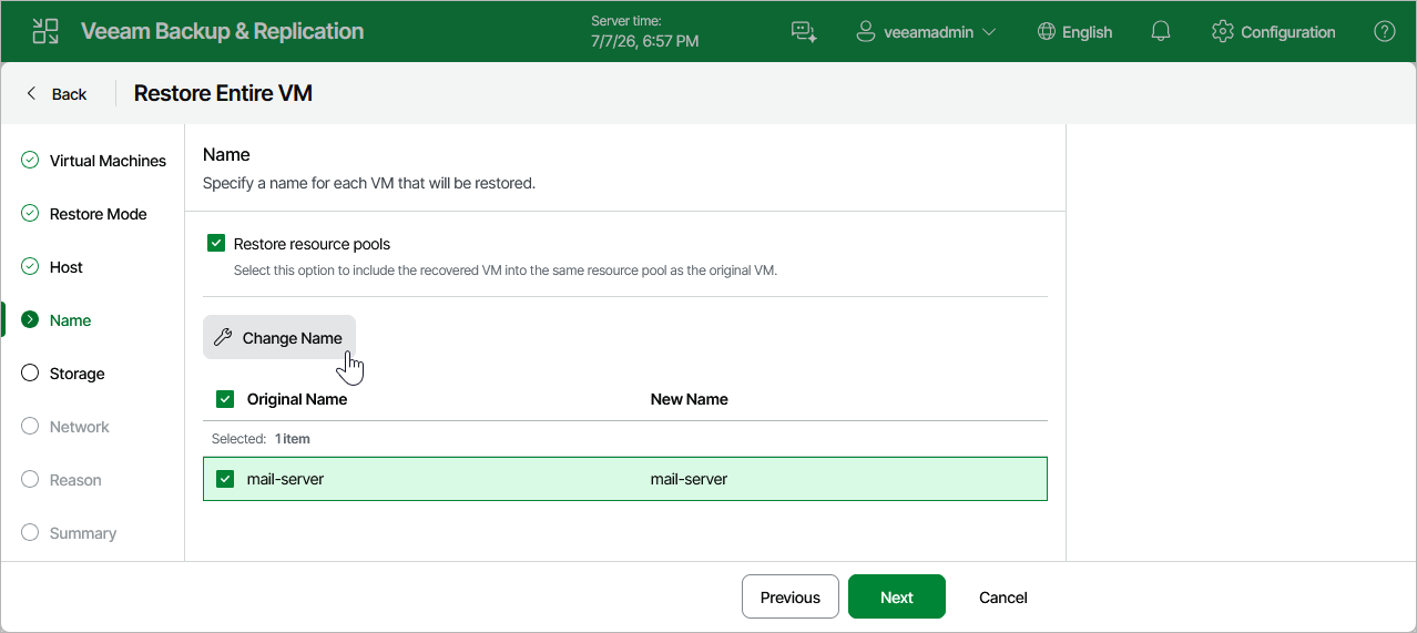 Step 5. Specify VM Name
