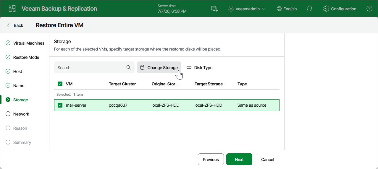 Step 6. Select Storage