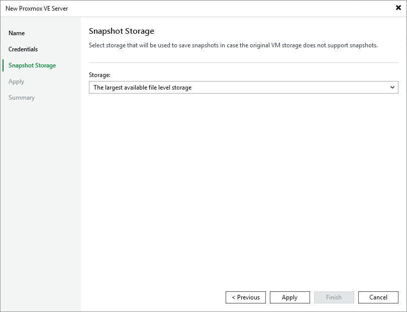 Step 4. Configure Storage Settings