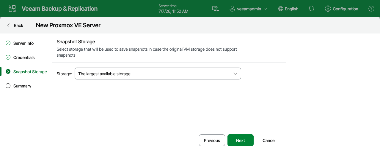 Step 4. Configure Storage Settings