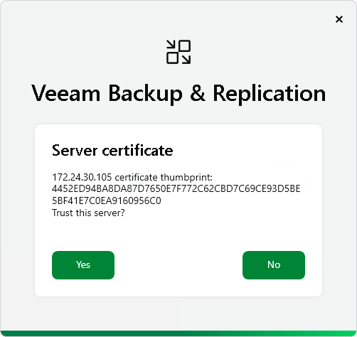 Logging in to Veeam Backup & Replication