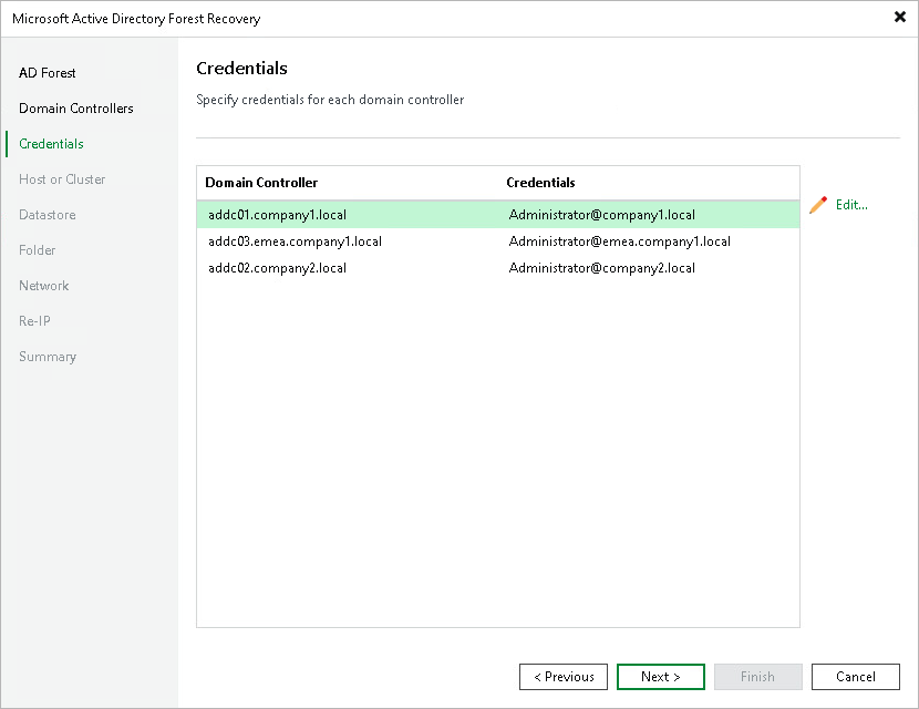 Specifying Domain Controller Credentials Step 4. Specify Domain Controller Credentials