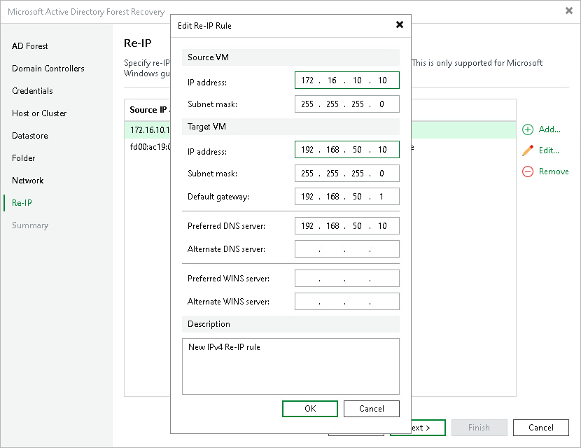 Step 9. Configure Re-IP Rules
