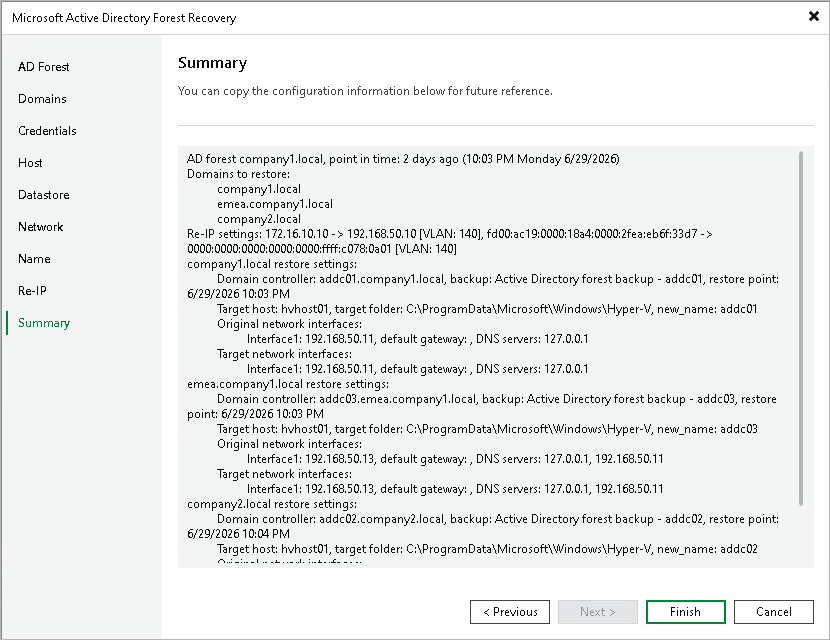 Summary Step 10. Finish Working with Wizard
