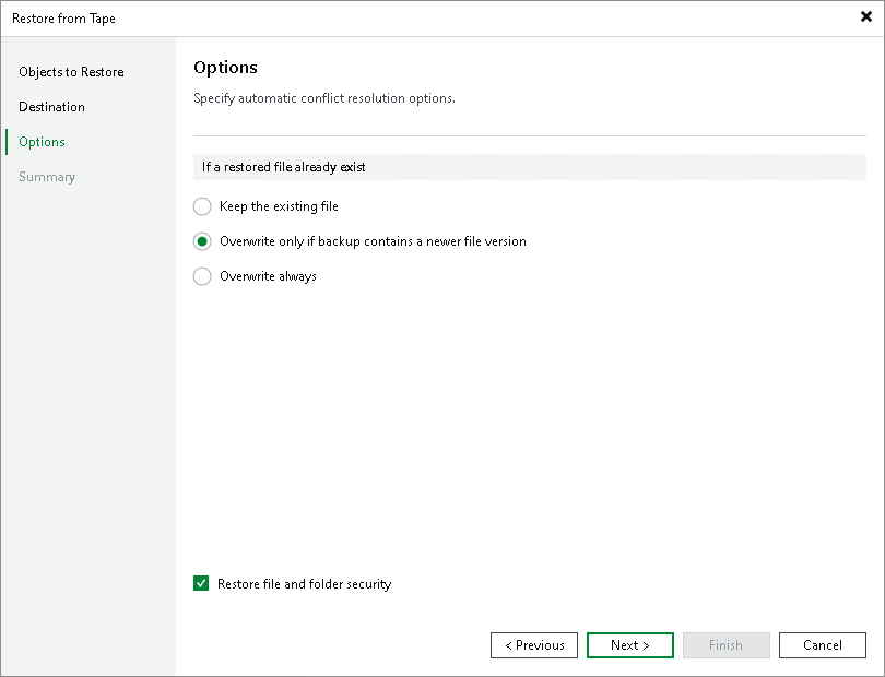 Step 4. Specify Restore Options