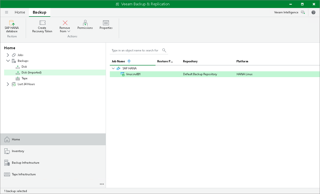 Viewing Restored Backups