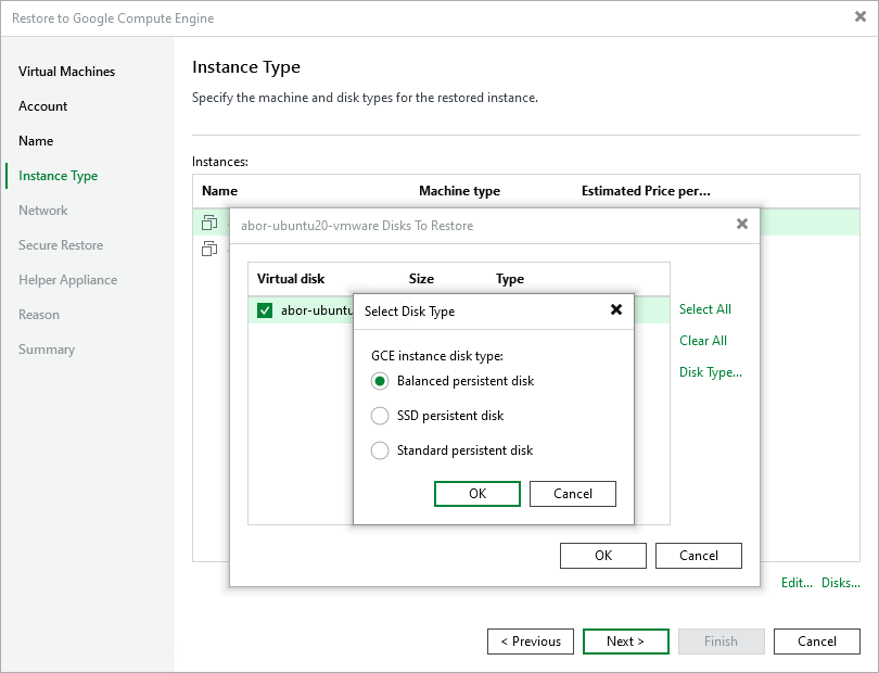 Step 5. Specify Instance Type and Disks