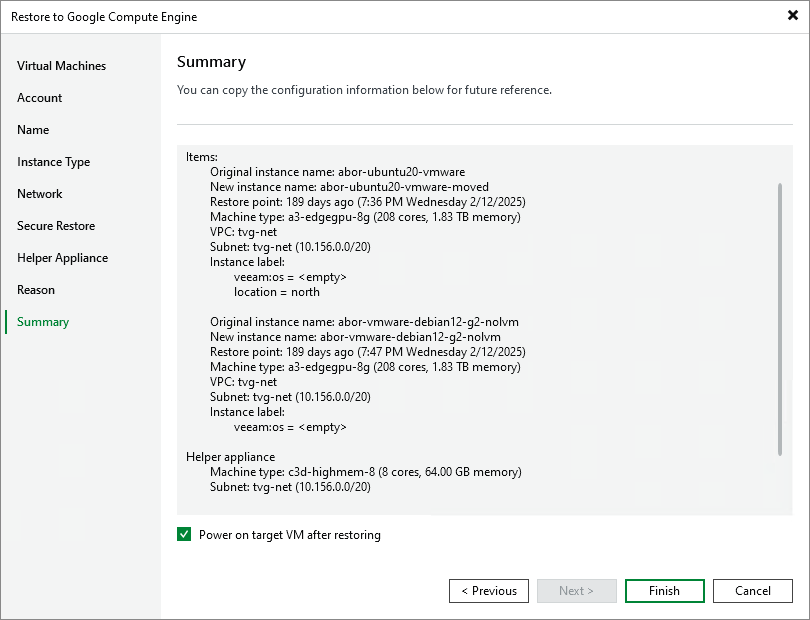 Step 10. Verify Restore Settings
