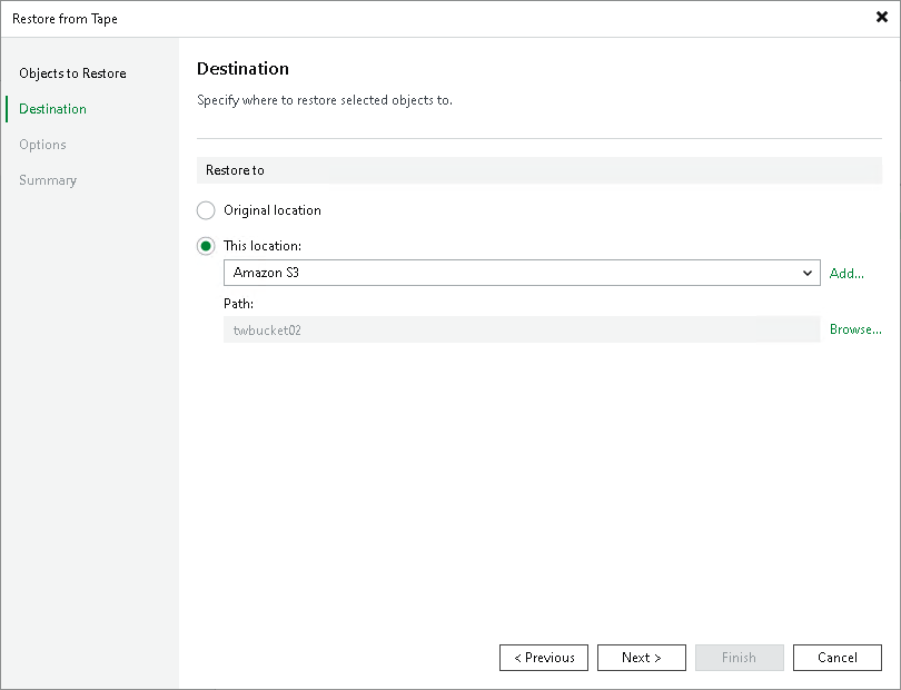 Step 3. Specify Restore Destination