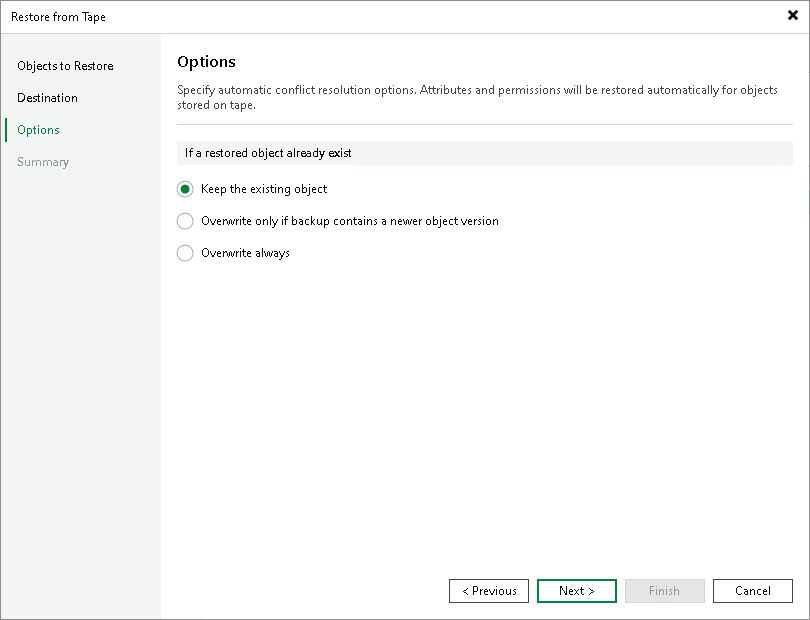 Step 4. Specify Restore Options