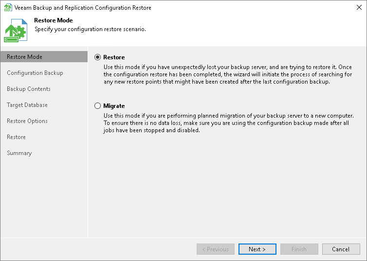 Step 2. Select Restore Mode