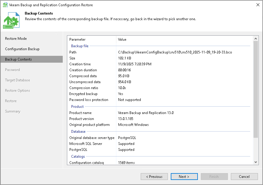 Step 4. Review Configuration Backup Parameters