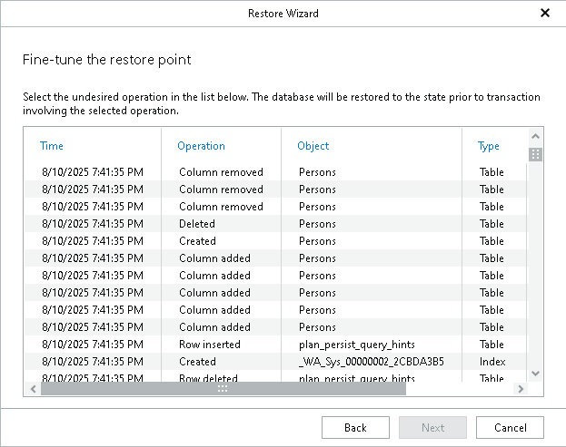 Fine-Tuning Restore Point