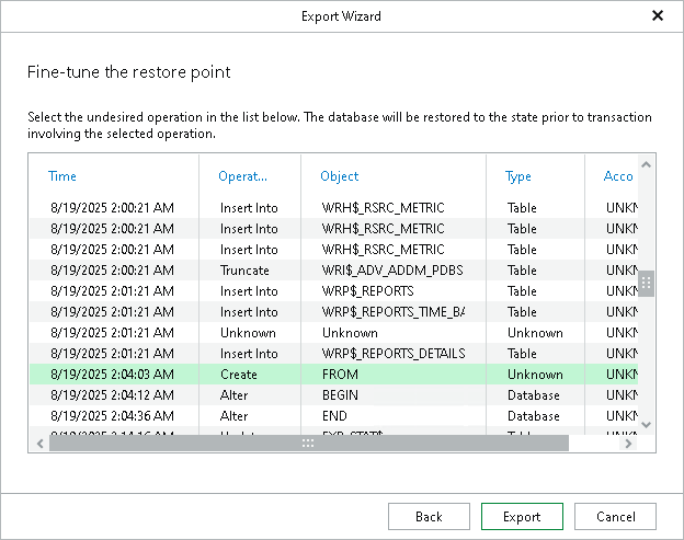 Fine-Tuning Restore Point