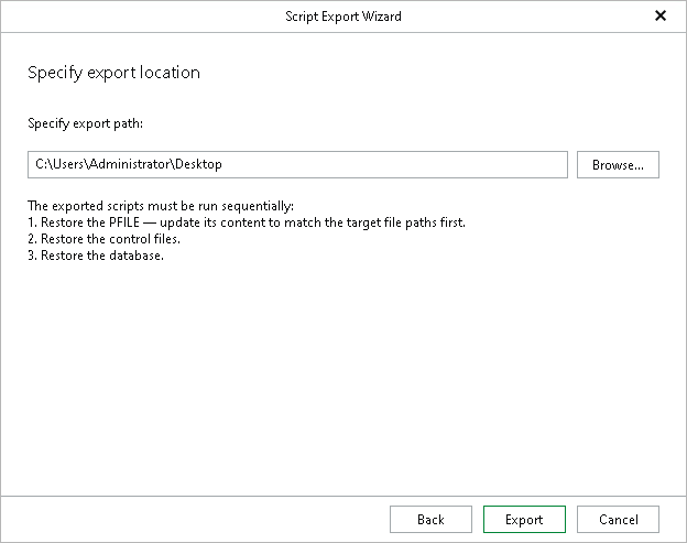 Step 7. Specify Export Location
