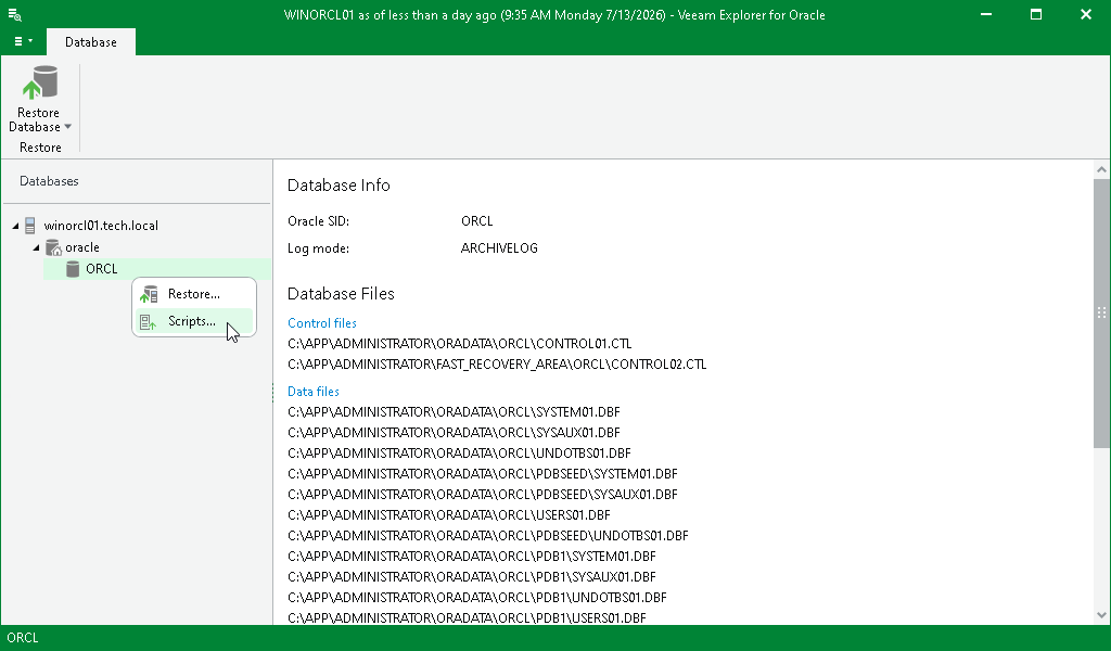 Launching Script Export Wizard