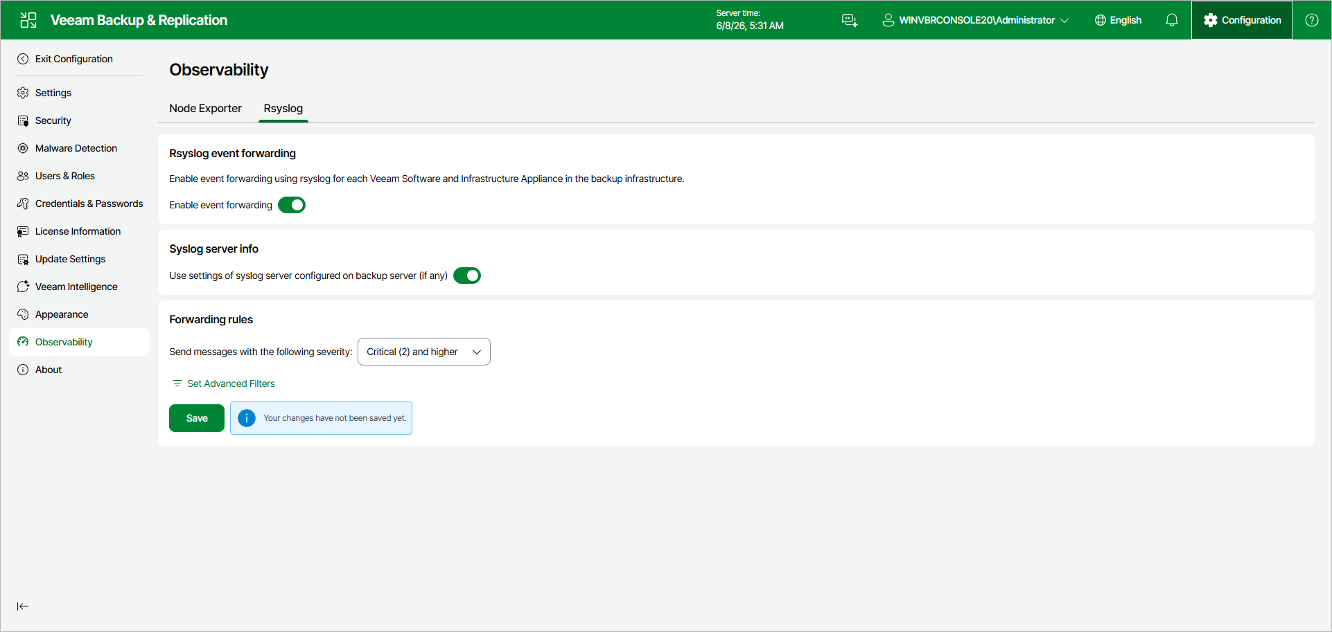 Configuring Syslog
