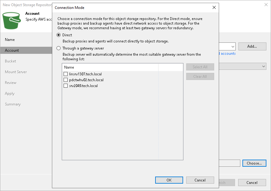 Step 3. Specify Object Storage Account