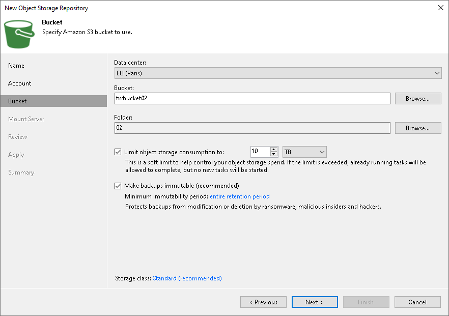 Step 4. Specify Object Storage Settings