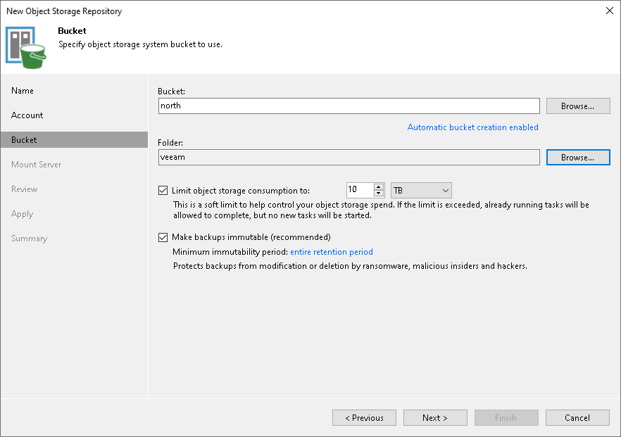 Step 4. Specify Object Storage Settings