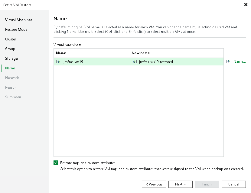 Step 7. Specify VM Name